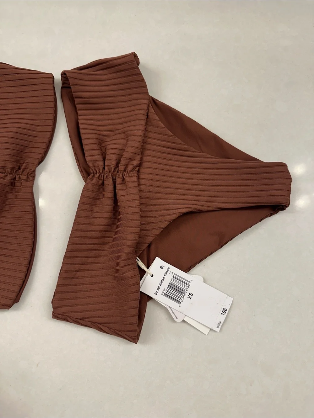 l*space Ribbed Bandeau Bikini Set in Cafe